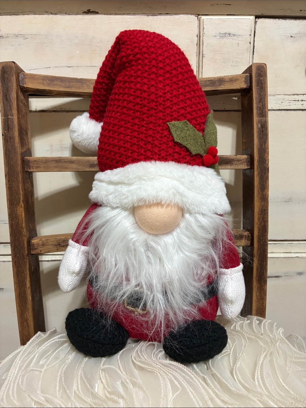 Holiday Gnome Plush Decoration - Red Santa Hat